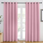 NICETOWN Rouge Pink Blackout Curtains 84 inch Length, Grommet Top Room Darkening Drapes for Bedroom Living Room, Light Blocking Window Covering for Privacy (W66 x L84 Inch, 1 Panel)