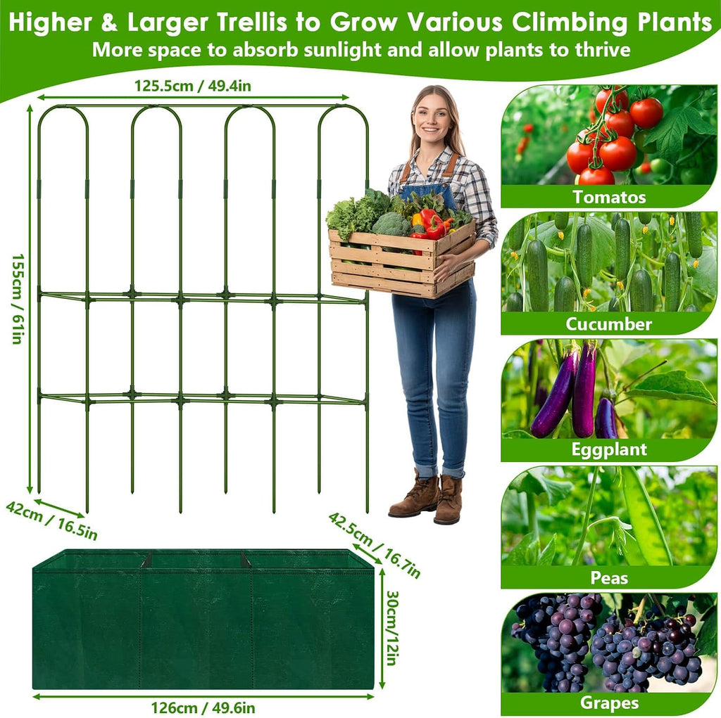 roadplum cucumber trellis for climbing plants with grow, package contents