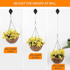 6PCS Adjustable Retractable Plant Pulley Hangers - Versatile Height Hooks for Hanging Baskets, Flower Pots, and Bird Feeders