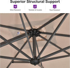 PURPLE LEAF 9'×9' Patio Umbrella with Base Outdoor Cantilever Umbrella with Cover Aluminum Square Offset Umbrella with 360-degree Rotation for Deck Pool Garden Beige