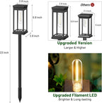 BesLowe Upgraded Solar Pathway Lights Outdoor, 6-Pack Large LED Solar Light Outdoor Waterproof, Super Bright Outside Lights for Yard, Sun-Powered Landscape Lighting for Garden Walkway, Warm White