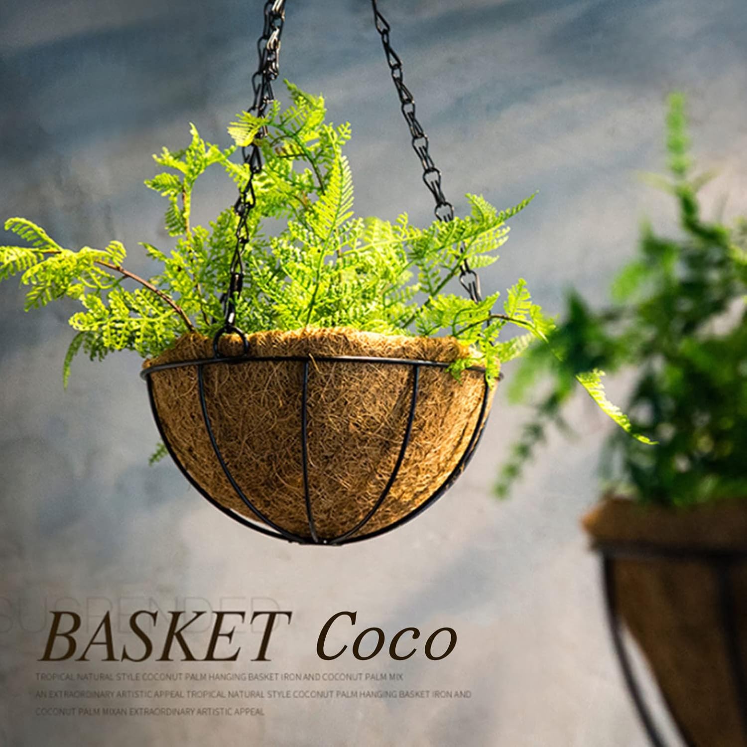 hehimhis Coco Liners for Hanging Baskets, Coco Fiber Liner, 2 Pieces 16 inch Round Replacement Plant Basket Liners