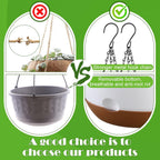 remerry 6 pcs 10 inch hanging planter hanging showing dimensions