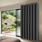 Joydeco Blackout Patio Sliding Door Curtains 108 Inches Long, Grommet Privacy Room Divider Curtains, Extra Wide Thermal Blackout Drapes for Bedroom Living Room (Grey, 70Wx108L, 1 Panel)