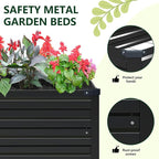 Vengarus 2 Pack 9x3x1FT Galvanized Raised Garden Bed Kit, Outdoor Metal Planter Box for Vegetables, Rectangular Steel Container, Easy Assembly (Black)