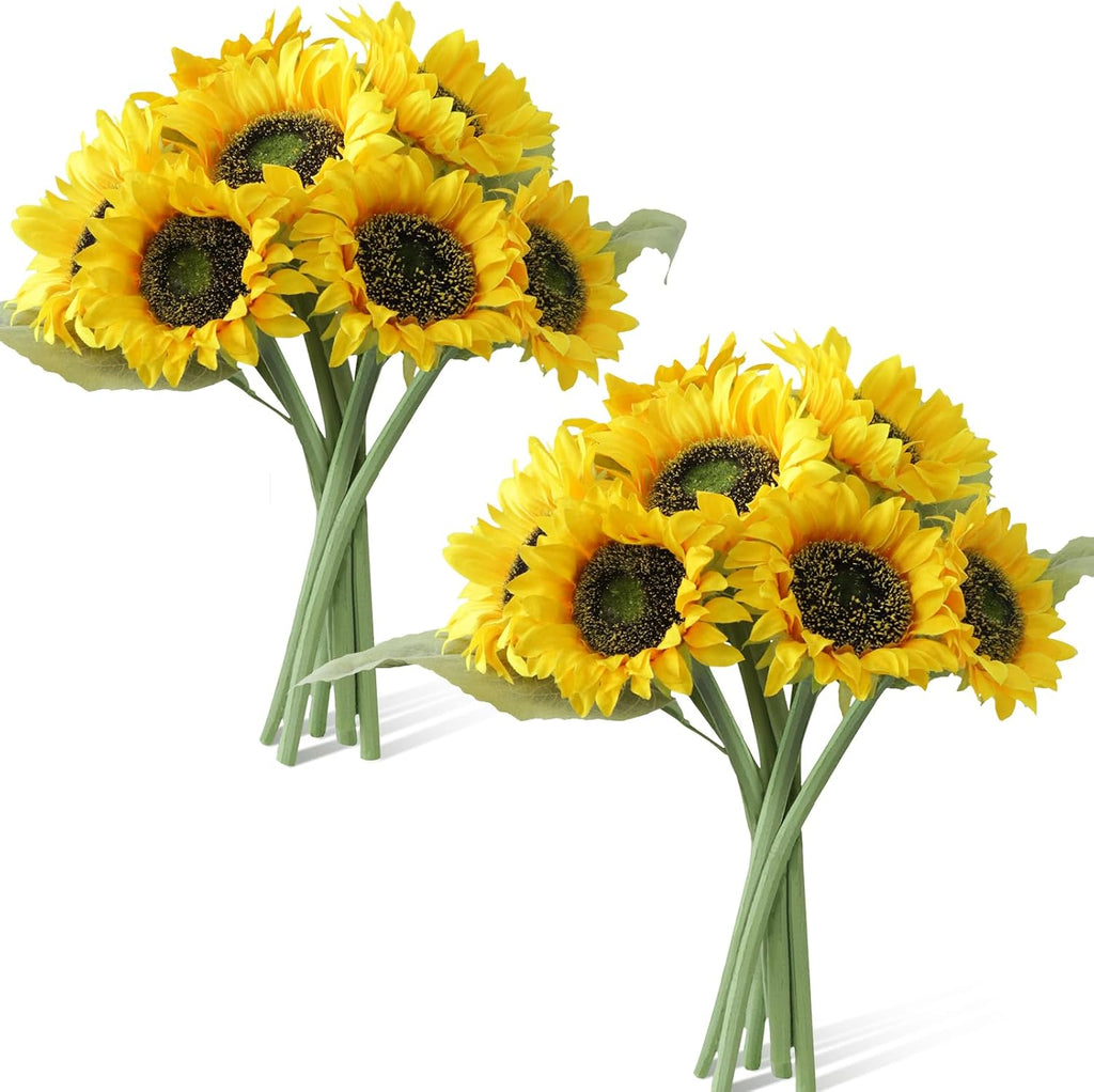 realistic silk sunflowers artificial flowers,12.6''fake sunflowers with adjustable, main product view