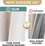 H.VERSAILTEX Linen Blackout Curtain Durable Thick Textured Linen Look 100% Blackout Patio Door Curtain Anti Rust Grommet Extra Wide Sliding Door Curtain Panel, W100 x L84 inch - Natural (Pack of 2)
