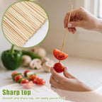 200PCS 8 inch Bamboo Skewers for BBQ,Appetizer,Fruit,Cocktail,Kabob,Chocolate Fountain,Grilling,Kitchen, Crafting and Party. More Size Choices 6"/8"/10"/12"/36"