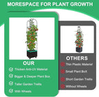 Raised Garden Bed with Self Watering Garden Pots, Planter Box with Trellis for Climbing Plants Vegetable Vine Flowers, Tomato Cage Planter for Indoor Outdoor Yard Greenhouse Use