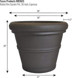 Tusco Products RR36ES Classic Rolled Rim Garden Planter, 36", Espresso