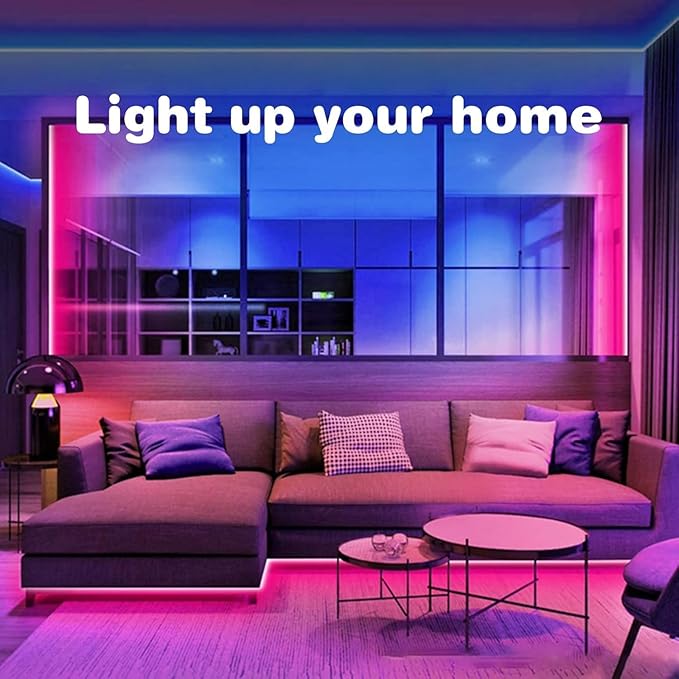 KSIPZE 98ft Led Strip Lights RGB Music Sync Color Changing Bluetooth Led Lights with Smart App Control Remote Led Lights for Bedroom Room Lighting