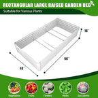A ANLEOLIFE 8-Pack 8X4X1.5ft & 74x74x18 in Deep Root Galvanized Raised Garden Beds Outdoor for Planting Vegetables Flowers Herb, Antique White