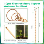 6pcs Electroculture Plant Stakes, 13.5'' Copper Coil Wire Antennas Garden Stakes, Tensor Rings Kit, Copper Rods Electronic Planting for Growing Vegetable Garden Plants Support Outdoor Indoor