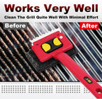 Grill Brush Bristle Free with Scraper and 2 Replacement Heads | grill cleaning brush,grill cleaner brush,grill brush for outdoor grill,grill rescue brush with heat resistant gloves