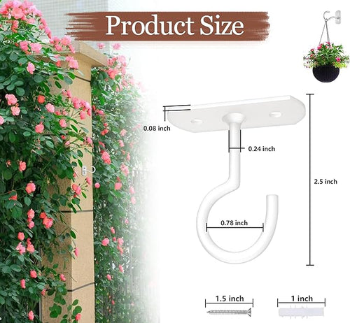 20Pack Ceiling Hooks Bulk for Hanging Plants 2.5in White