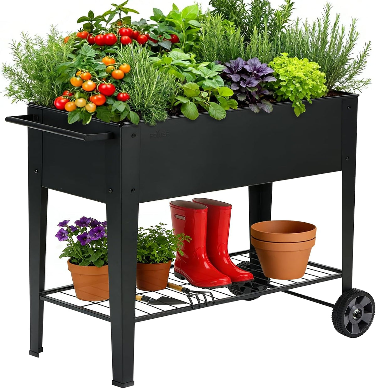 31.5" tall elevated mobile raised garden bed with, main product view