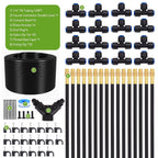 Drip Irrigation System Kit with 16 Pcs Adjustable Brass Nozzles & Bendable Spay Arm,120ft Garden Watering Misting System for Outdoor Raised Bed, Potted Plant, Yard, Greenhouse
