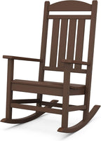 POLYWOOD R100MA Presidential Outdoor Rocking Chair, Mahogany & ECT18MA Long Island 18" Side Table, Mahogany