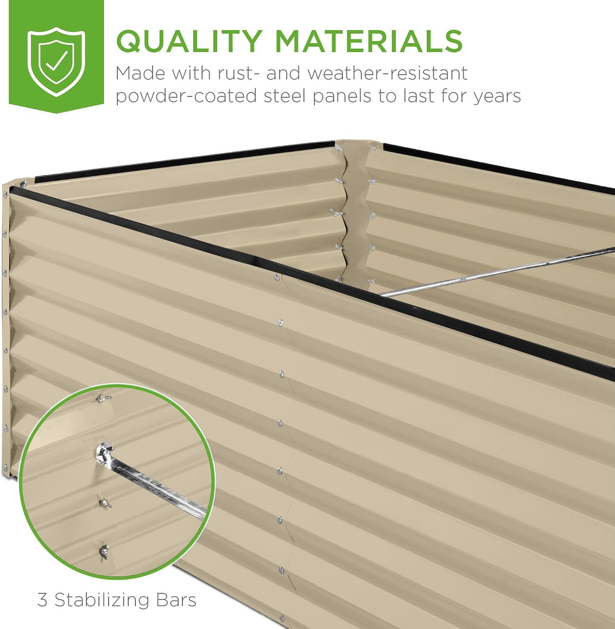 best choice products 8x4x2ft outdoor metal raised garden, package contents
