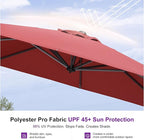 PURPLE LEAF 8 Feet Patio Umbrella Outdoor Cantilever Square Umbrella Aluminum Offset Umbrella with 360-degree Rotation for Garden Deck Pool Patio Terra