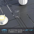 VICLLAX Patio Table and Chair Set of 4, All Weather Metal Round Outdoor Dining Furniture Set-40.6" Round Outdoor Table and Chairs, Black Tabletop