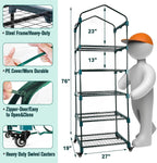 worth garden upgraded 5-tier mini greenhouse with castors on a desk or shelf