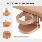 VINGLI Heavy Duty 1600 LBS HDPE Porch Swing Outdoor with Rotatable Cup Holder, 5 FT Patio Bench Swing with Adjustable Chains, 3 Person Hanging Porch Swing Chair for Porch, Yard, Tree, Garden - Teak
