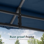 MASTERCANOPY Outdoor Garden Gazebo for Patios with Stable Steel Frame and Netting Walls (11x11,Navy Blue)