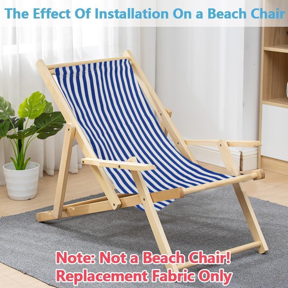 GORGECRAFT 118X43cm Beach Sling Chair Replacement Canvas Outdoor Folding Lounge Chairs Cloth Replacements Twill Weave Reclining Sling Chair Fabric for Summer Sunbathing Garden Courtyard, Dark Blue