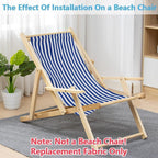 GORGECRAFT 118X43cm Beach Sling Chair Replacement Canvas Outdoor Folding Lounge Chairs Cloth Replacements Twill Weave Reclining Sling Chair Fabric for Summer Sunbathing Garden Courtyard, Dark Blue