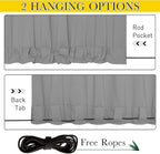 NICETOWN Outdoor Curtains for Patio Waterproof 2 Panels, W100 x L95 Windproof Grommet & Back Tab on Top & Bottom Thermal Insulated Sun Blocking Drapes with Rope for Deck, Silver Grey