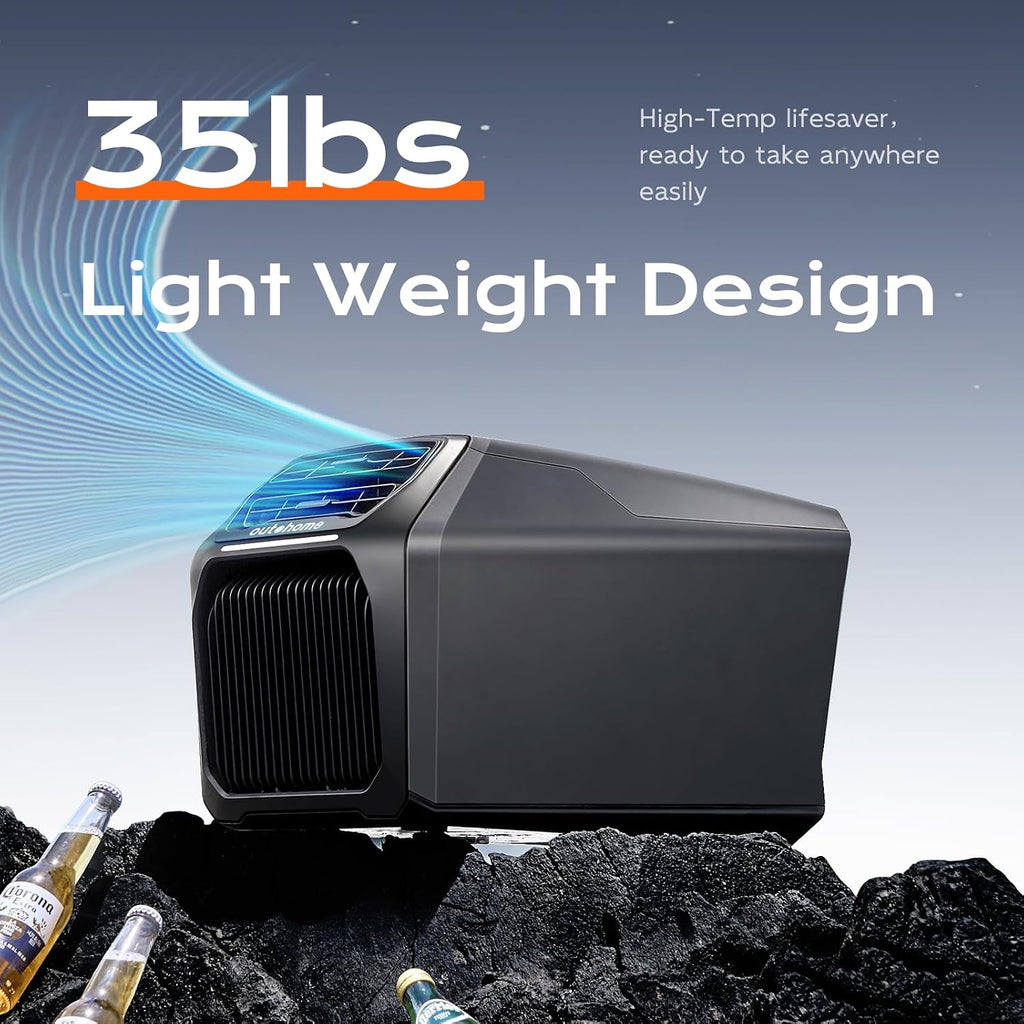 baykul portable camping air conditioner & heater, 6-in-1, close-up detail