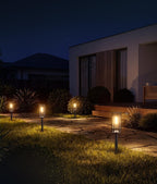 BITPOTT Solar Pathway Lights Outdoor,Bright Solar Lights for Outside, Waterproof Auto On/Off Garden Lights Solar Powered Landscape Lights for Yard Walkway Driveway Lawn (Warm White, 4 Pack)