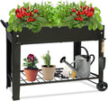 raised garden planter beds with wheels legs, large, main product view