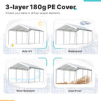 carport replacement canopy cover for car tent top, side view