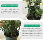 Mwellewm 10 Pack Plant Support Plant Stakes Metal Half Round Search Support Ring Small Plastic Cage Holder Short Stem Flower Pot Climbing Trellis for House Flower Vegetable Indoor Leafy(5.7 x 9.8inch)