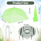 4 Sets Strawberry Plant Support with Mesh Plant Cover,Strawberry Growing Racks Sets with Iron Plant Nails and Storage Bag for Garden Strawberry Vegetables(Green Net - Round)