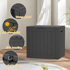 33 Gallon Outdoor Deck Box, Lockable Waterproof Outdoor Storage Boxes For Garden Tools,Indoor Cushions,Accessories Outside Storage Resin Weatherproof Container(Black)