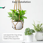 USLAI Macrame Plant Hanger Indoor Outdoor, Fits 4 to 15 Inch Pots, Strong Hanging Planter Holder, Boho Home Decor, 35 Inch, Brown (POTS NOT Included)