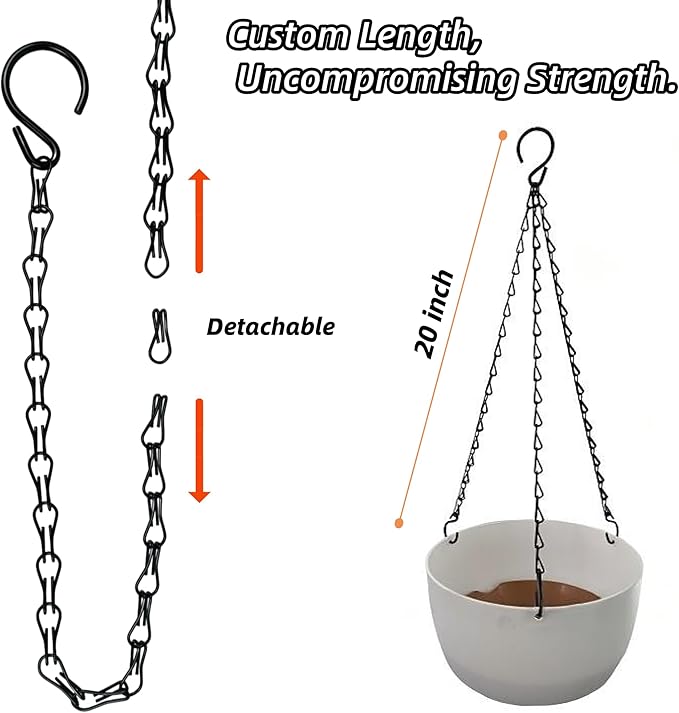 20 Inch Hanging Baskets Chain, Hanging Chains with Hooks Flower Pot Chain Replacement Plant Hangers for Planters, Bird Feeders and Lanterns (Classic, 4)