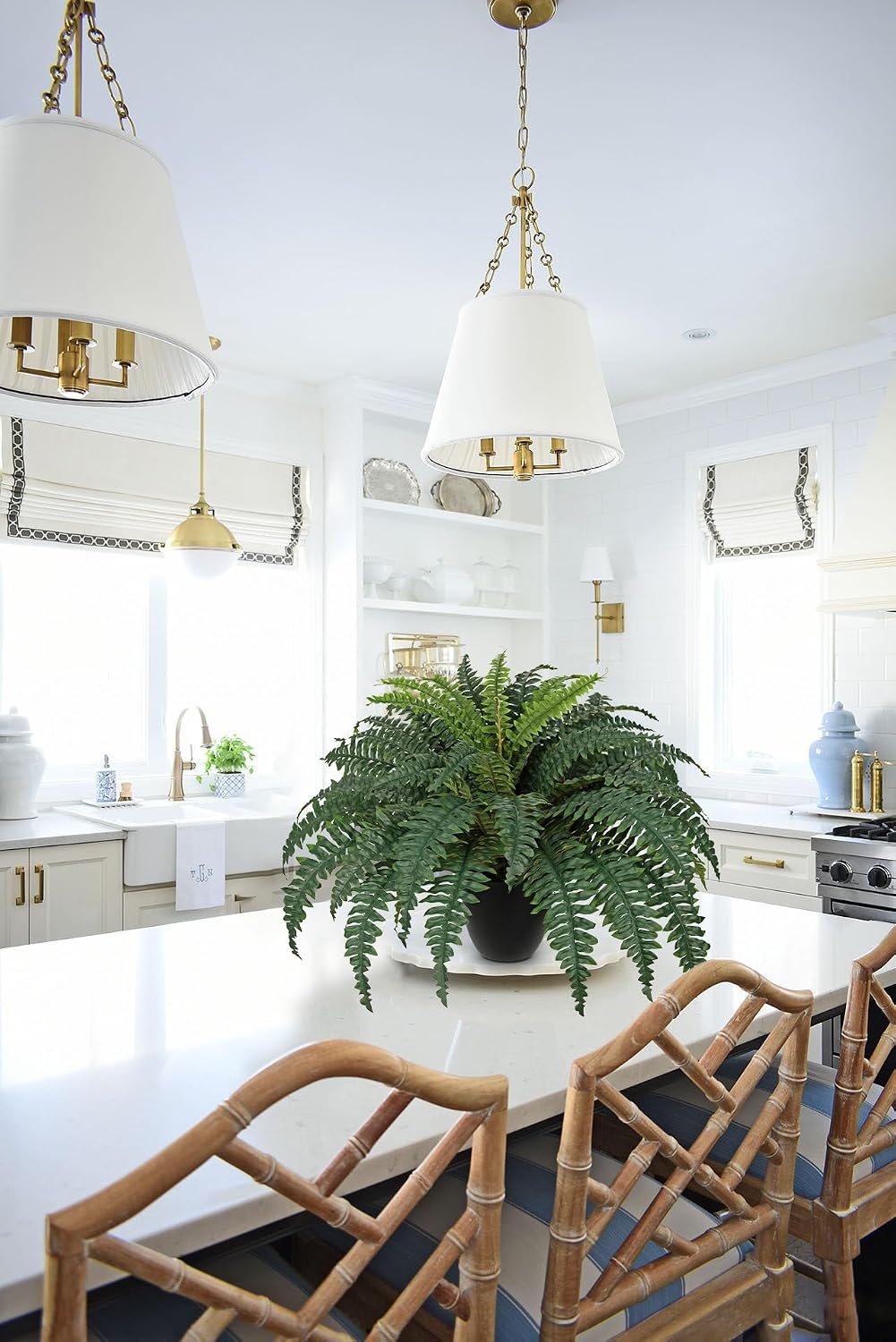 hollyone artificial large fern boston potted plant for showing dimensions