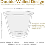 Sunnydaze 20-Inch Franklin Large Plant Pot - Polyresin Round Outdoor Planter with Drillable Drainage Hole - 2 Pack - Beige