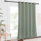 NICETOWN Sliding Door Window Treatment Blackout Patio Door Curtain Panels, Privacy Thermal Drapes for Bedroom Living Room Department with Grommet Top (Sage Green, W66 x L110)