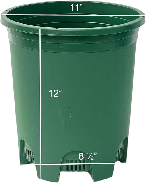 5 Gallon 6-Pack Green Large Plant Pots Nursery Tree Pot Plastic Planters for Outdoor Indoor Plants Gardening Flower Pots with Drainage Holes