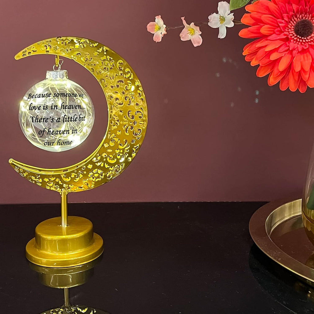 Sympathy Lantern - Moon Remembrance for Loss of Loved One; Bereavement Gift Honoring Mother, Father - Funeral Condolences