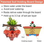 GameXcel Vertical Planter, 5 Tier Stackable Strawberry Planter with Garden Tool Set, Movable Indoor/Outdoor Garden Herb Pot for Growing Vegetables and Succulents, Red
