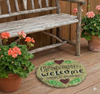 Carson Grandchildren Welcome Garden Stone, Hand-Painted Resin, 9.5 Inch