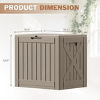 Patiowell 43 Gallon Resin Deck Box, Outdoor Storage Box for Patio Furniture, Deliveries, Pool Supplies,Waterproof and Lockable (Light-Brown)