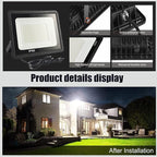 4Pack LED Flood Light Outdoor,250W LED Work Light 25500lmwith 6FT US Plug,IP66 Waterproof Exterior Security Lights,6000K Daylight White Outside Floodlights Slim Design for Playground Yard