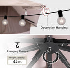 LAUSAINT HOME Semi-Permanent Outdoor Patio Gazebo 10'x20', Heavy Duty Party Tent Shelter with Double Roofs, Mosquito Nettings and Privacy Screens for Backyard, Garden, Lawn, Khaki